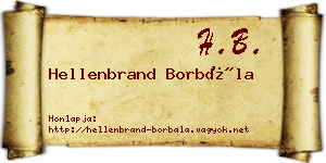 Hellenbrand Borbála névjegykártya